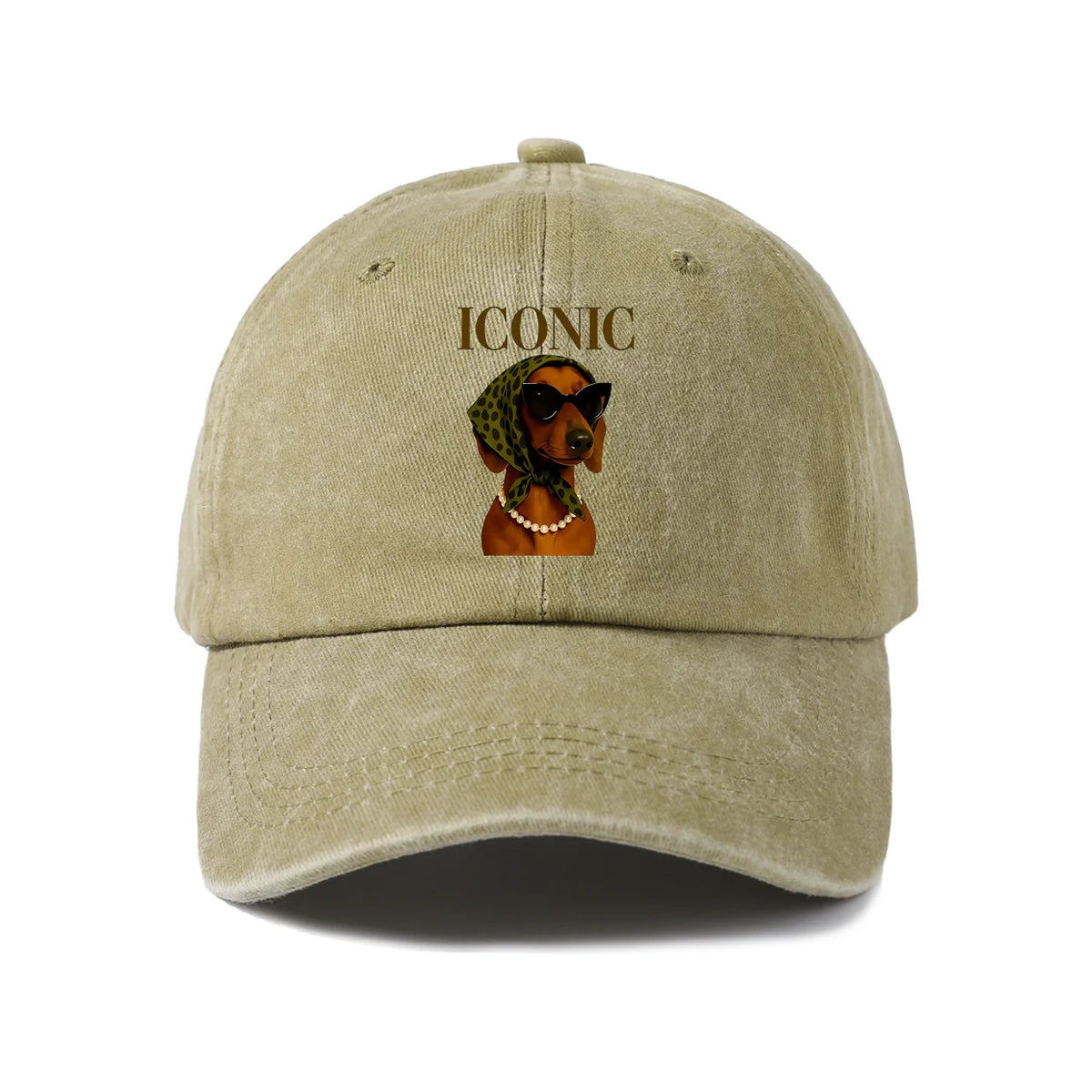 Dachshund Graphic Vintage Washed Baseball Cap