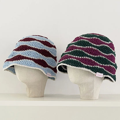 Fashion Colorful Gradient Stripe Woolen Hat Women's