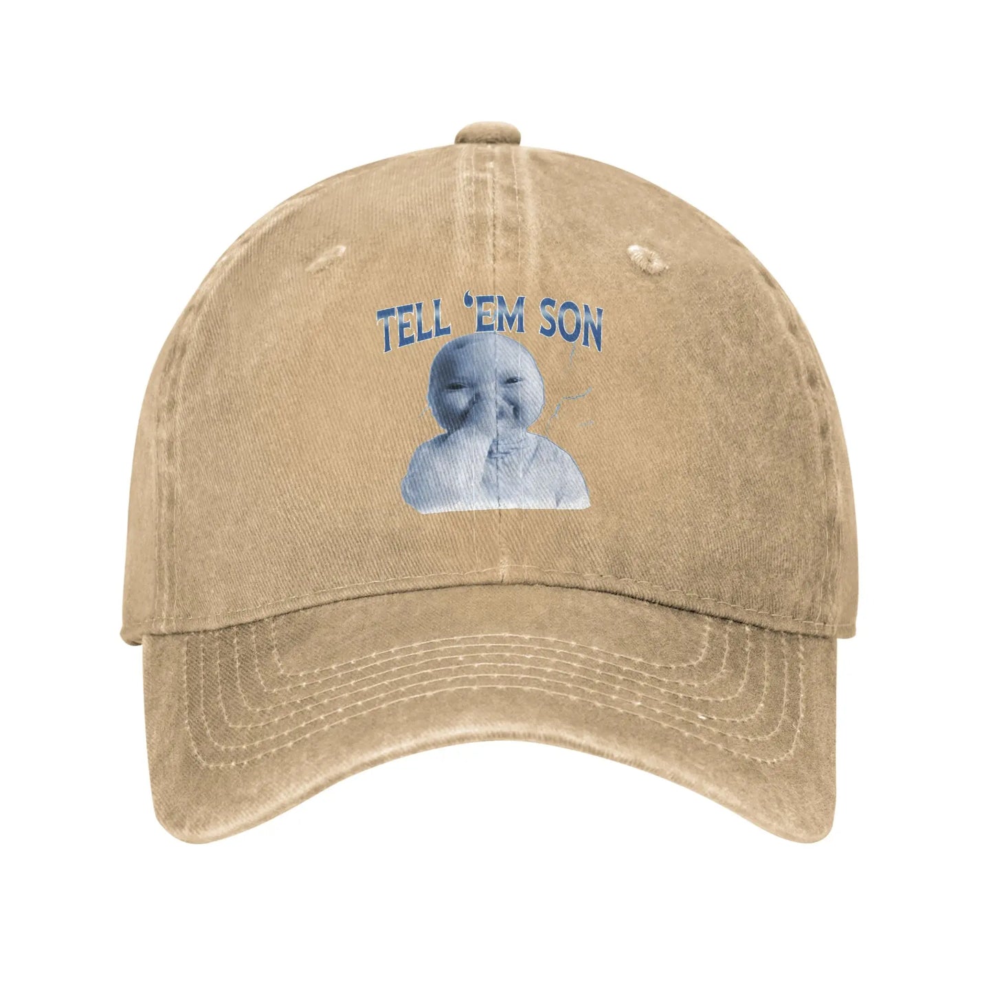 Summer Tell Em Son AI Niche Motion Baby Holding Laugh Genz Tuff Meme Baseball Cap