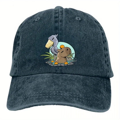 Shoebill Stork & Capybara Baseball Cap