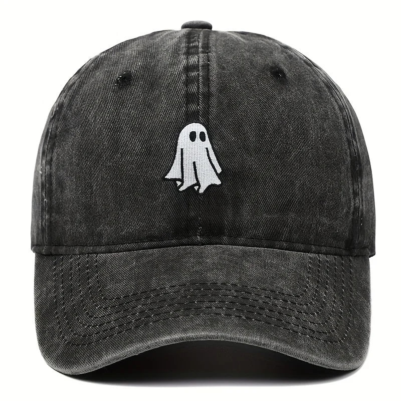 Baseball Hat With Cute Ghost Pattern Simple Style