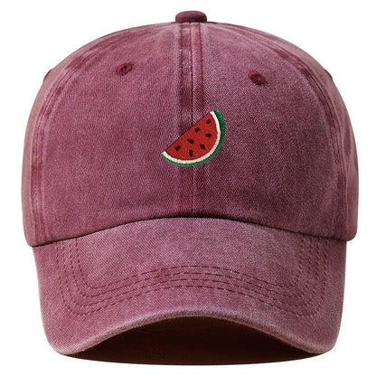 Four Season Baseball Cap With Watermelon Print Pattern For Both Men And Women