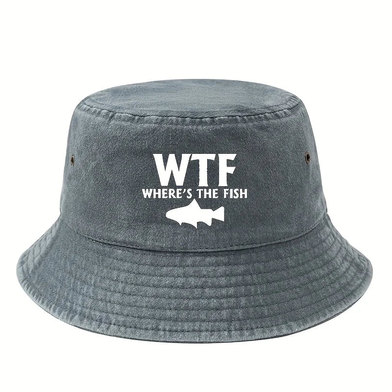 WHERE'S THE FISH Print Bucket Hat.