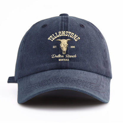 Yellowstone Print Washed Baseball Cap For Adults