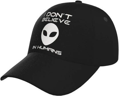 I Don't Believe in Humans Alien Fashion Curved Brim Baseball Cap