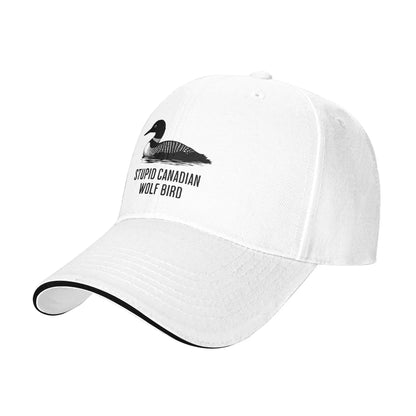 Heated Rivalry Funny Loon Quote Baseball Cap Hip Hop Stupid Canadian Wolf Bird
