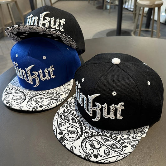 Flat Brim Snapback Cap Hard Top Unisex Streetwear Hip Hop Hat for Men Women