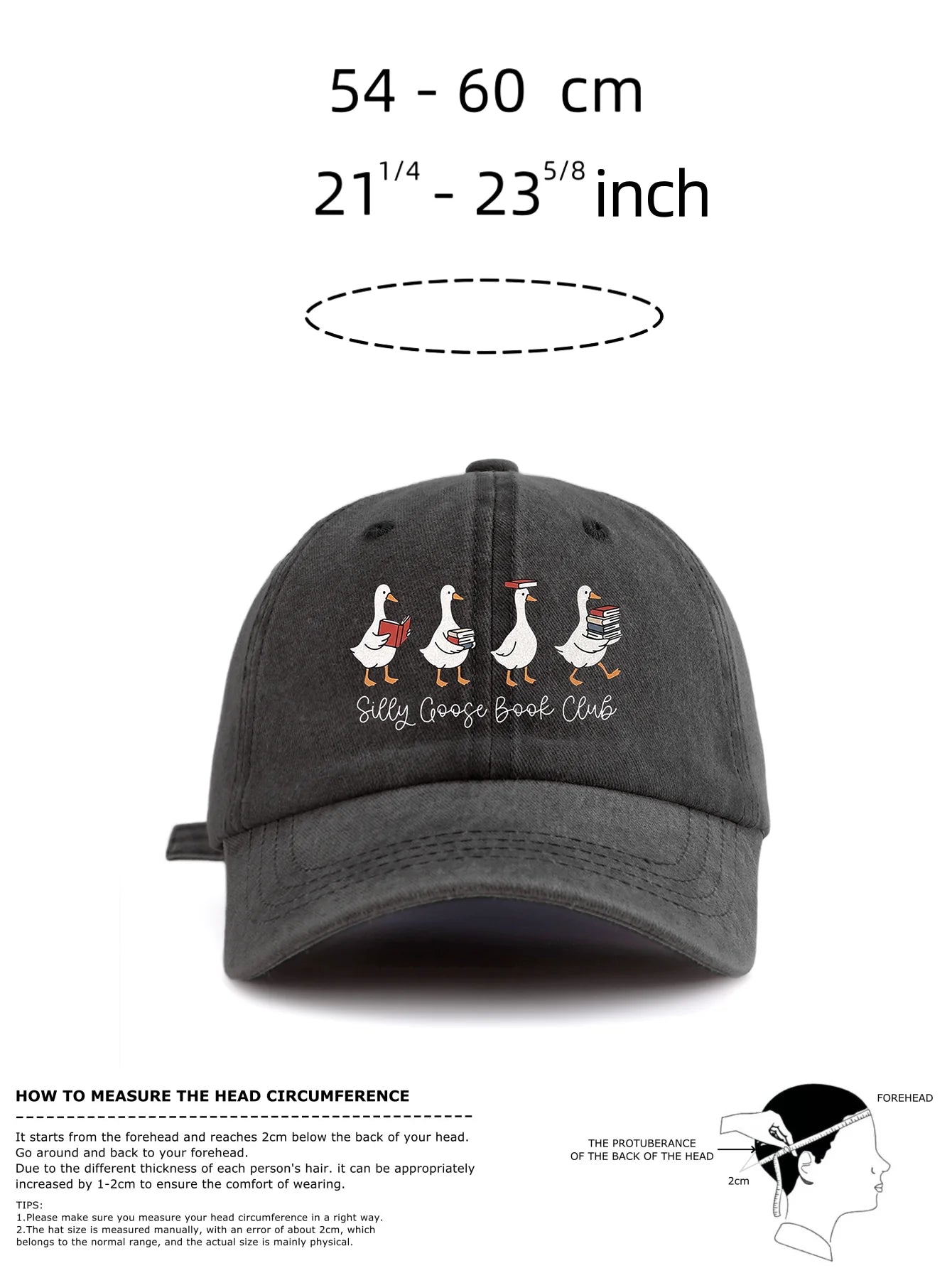 SILLY GOOSE Print Washed Baseball Cap For Adults