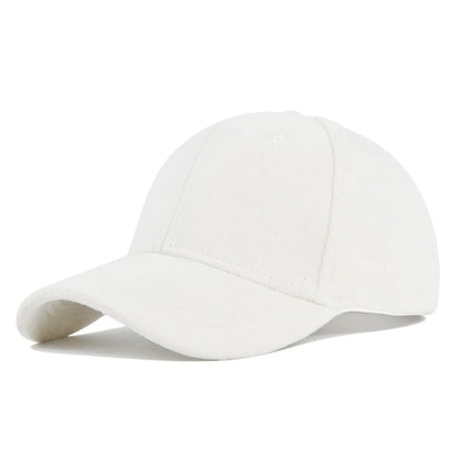 Fashion Suede Baseball Caps For Men Women Autumn Winter Solid Retro