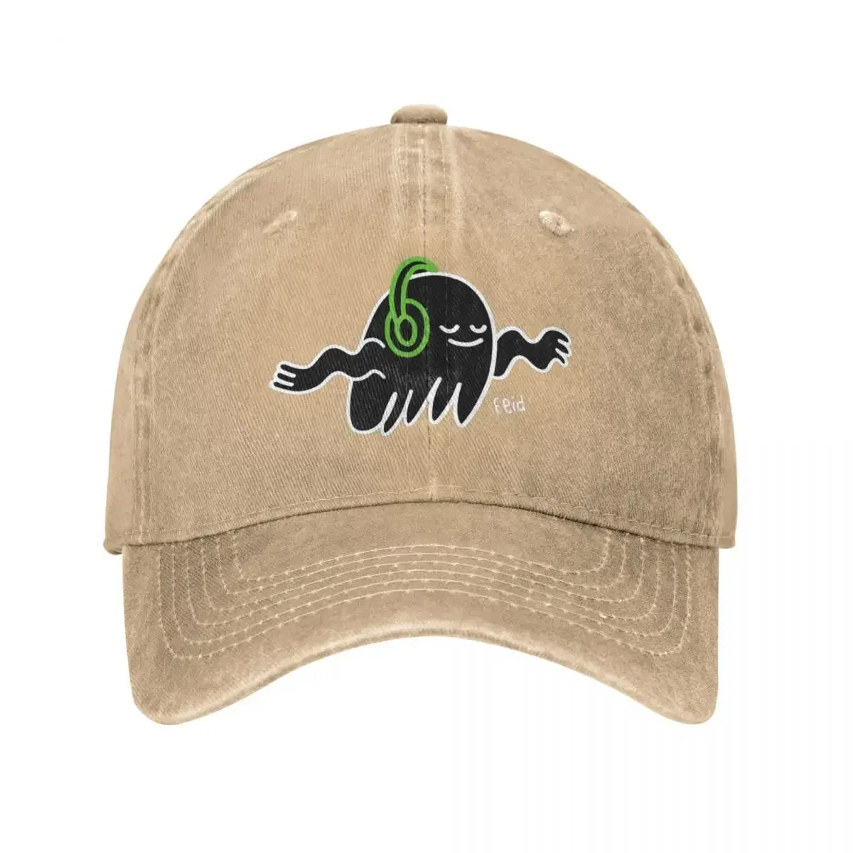 Ferxxo Feid Gost With Headphone Unisex Retro Denim Washed Baseball Caps