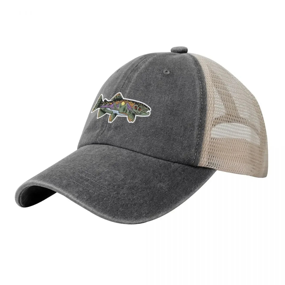 Fish Fashion Unisex Cartoon Snake River Mountain Trout Baseball Cap