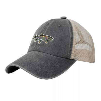 Fish Fashion Unisex Cartoon Snake River Mountain Trout Baseball Cap