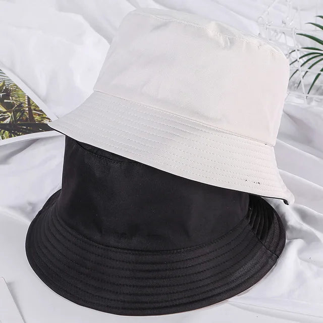 Double-sided Wearing Cap Solid Color Bucket Hat Men Women