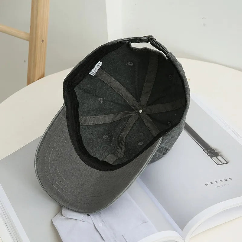 Fashion Washed Cotton Denim Baseball Caps Men Women