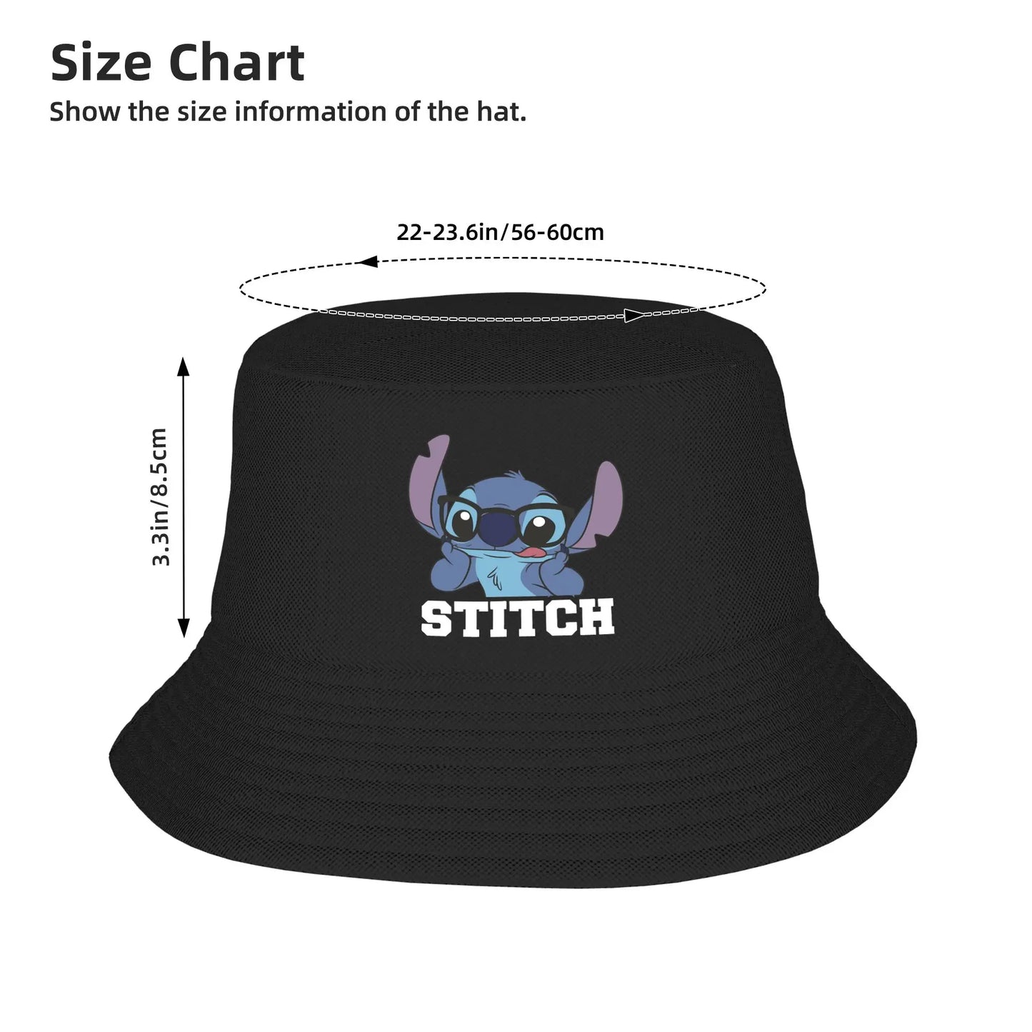 Spring Picnic Headwear Lilo & Stitch Bucket Hat Casual Men Sun Hat Nerdy Stitch Ispoti
