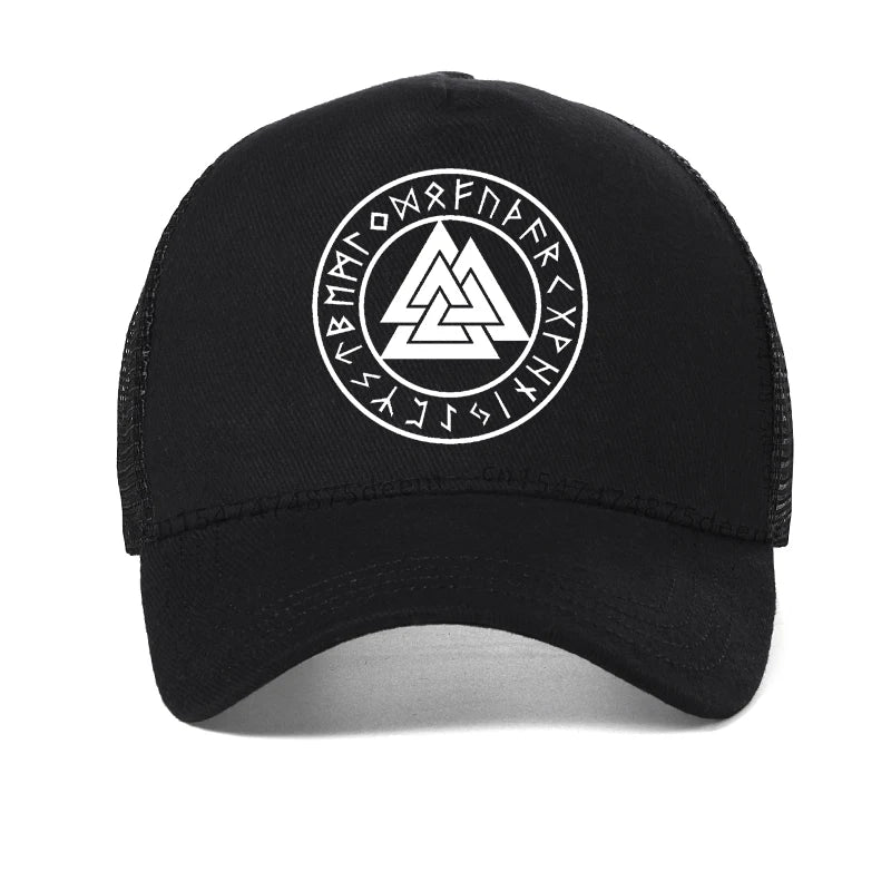 Odin Vikings Symbols Print Men Hat Summer Cool Mesh Breathable Baseball Cap