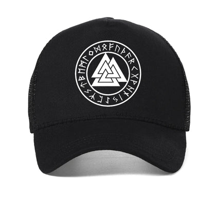 Odin Vikings Symbols Print Men Hat Summer Cool Mesh Breathable Baseball Cap