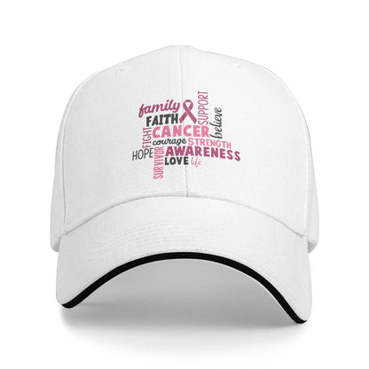 October We Wear Pink Rainbow Breast Cancer Awareness Ribbon Sandwich Cap Baseball Cap