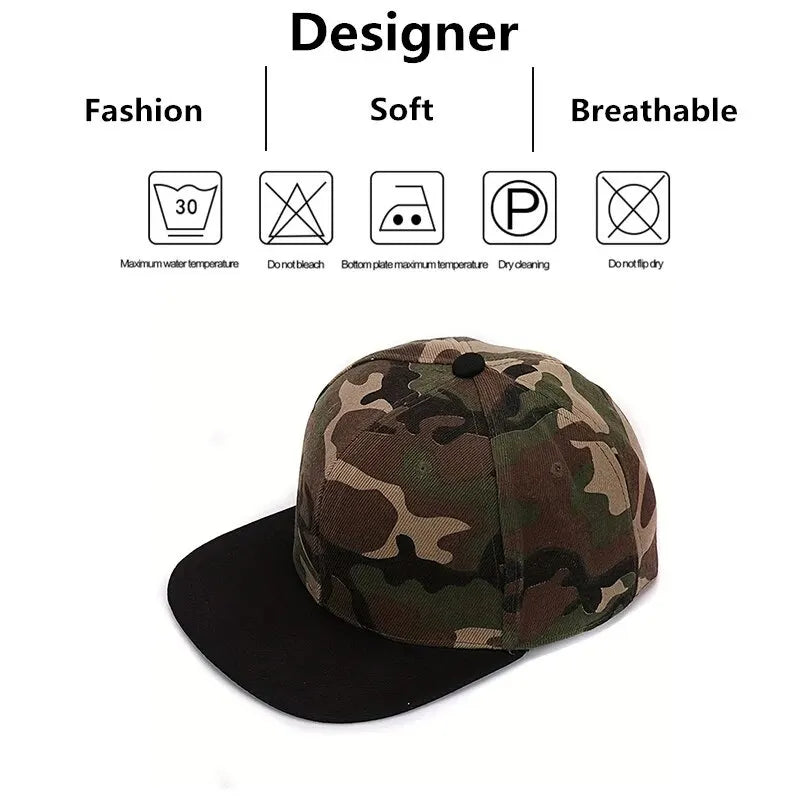 Unisex Light Plate Camouflage Hip-hop Hats Baseball Caps Sunscreen Hat Snapback Cap