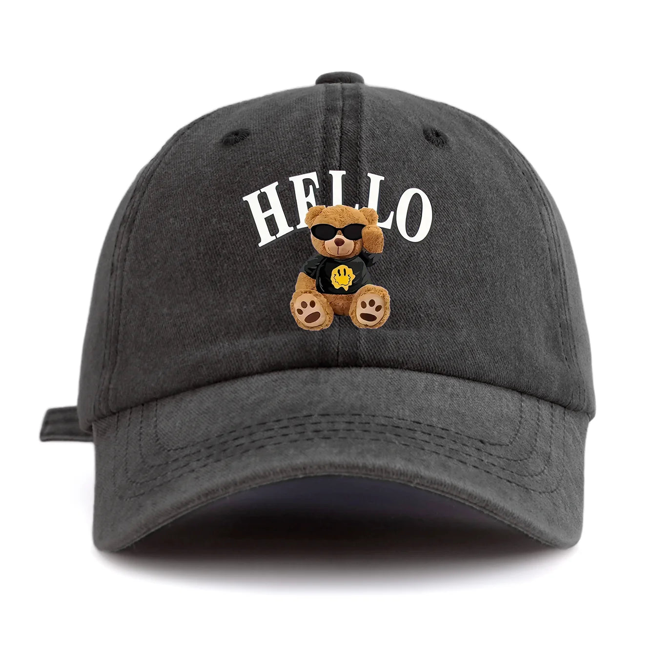 HELLOBEAR Print Washed Baseball Cap For Adults