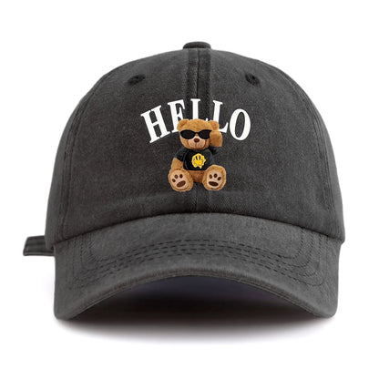 HELLOBEAR Print Washed Baseball Cap For Adults