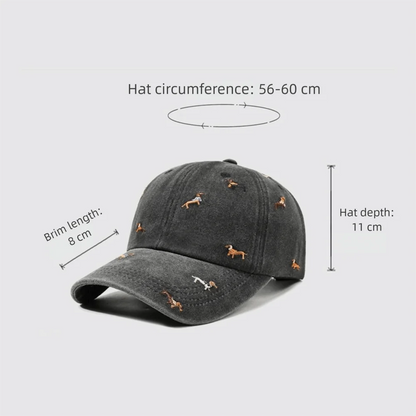 Fashion Embroidery Puppy Baseball Cap