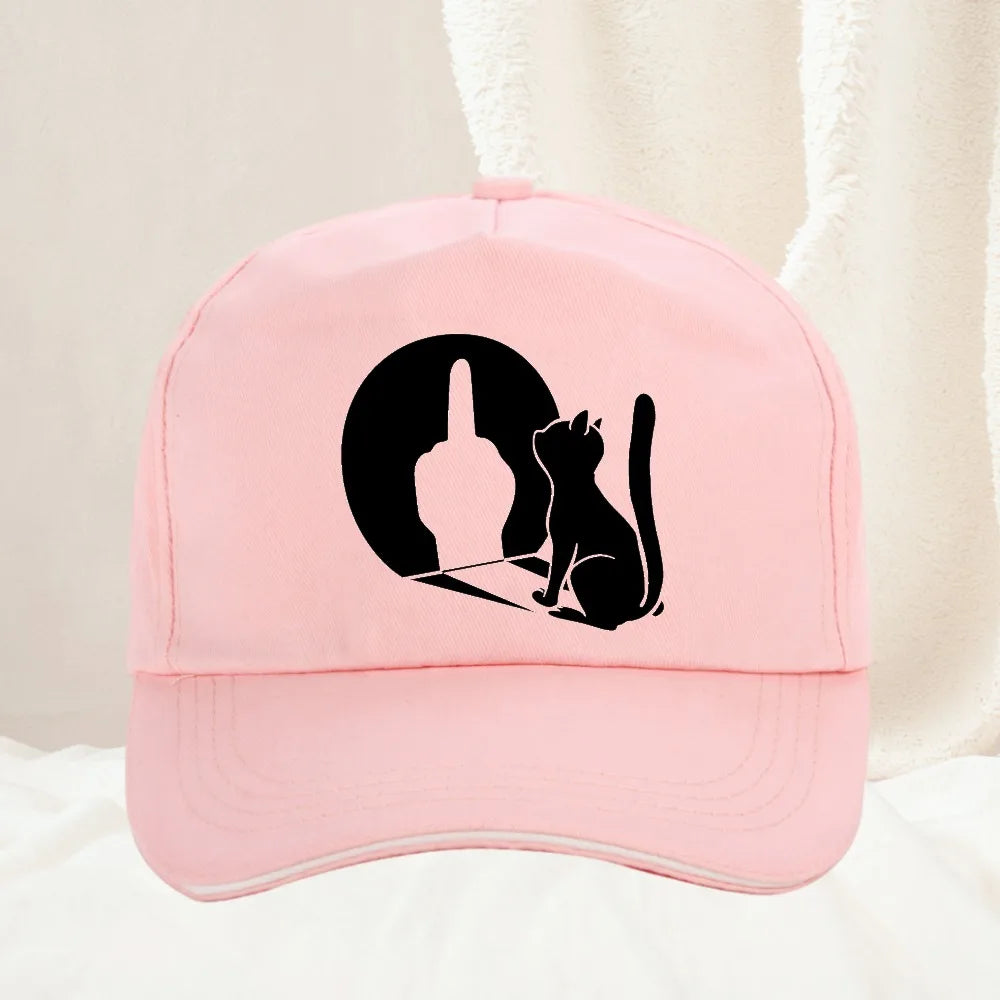 Middle Finger Cat Statement Cat Baseball Caps