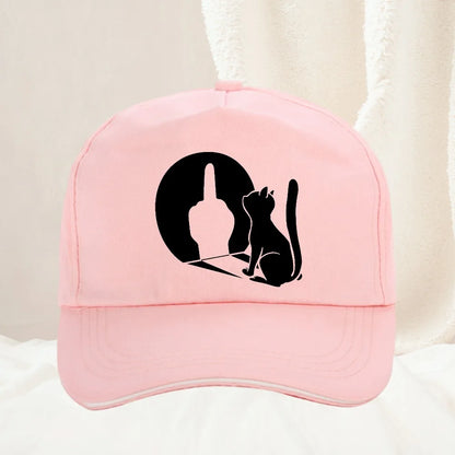 Middle Finger Cat Statement Cat Baseball Caps