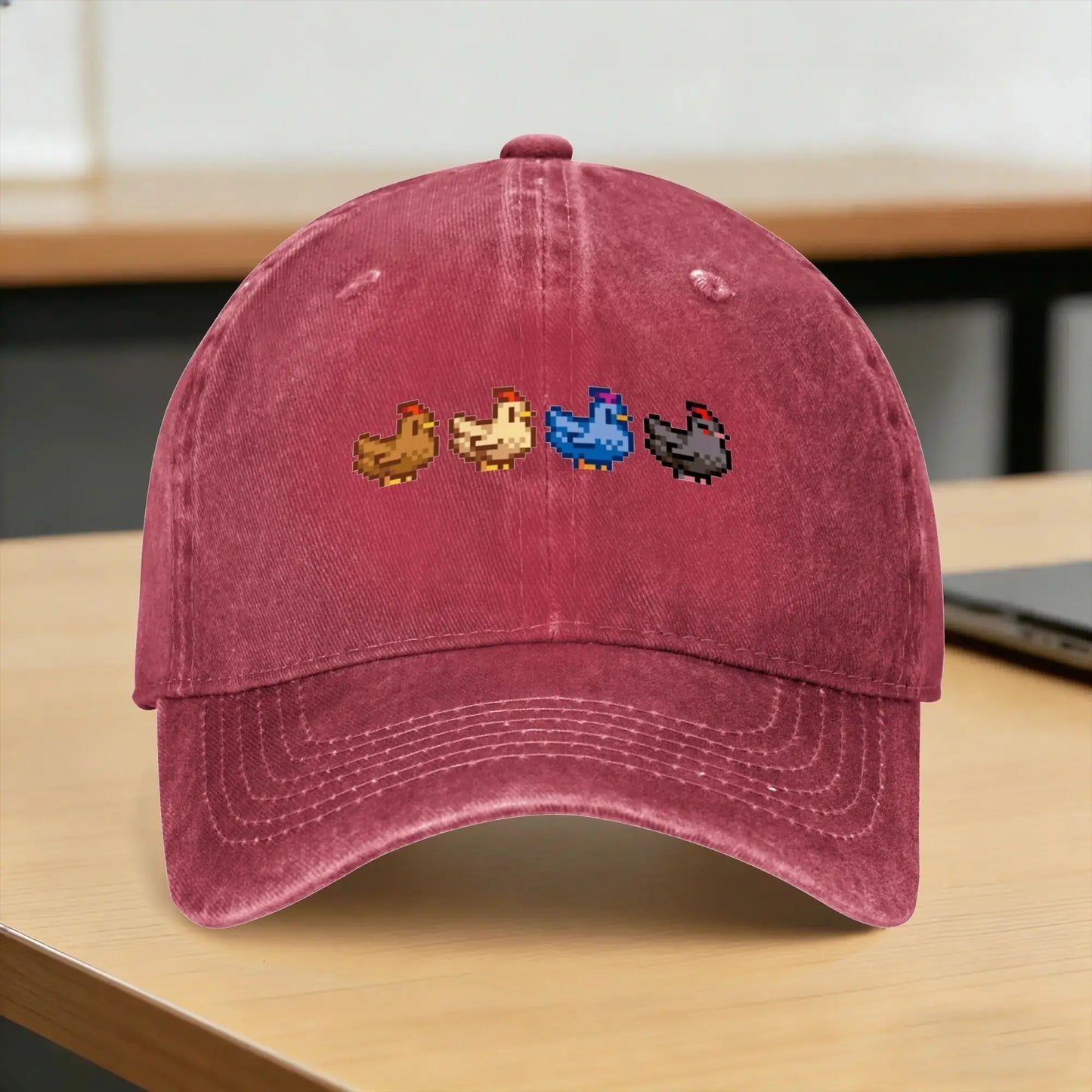 Summer 4 Chickens S-Stardew V-Valley Game Baseball Cap