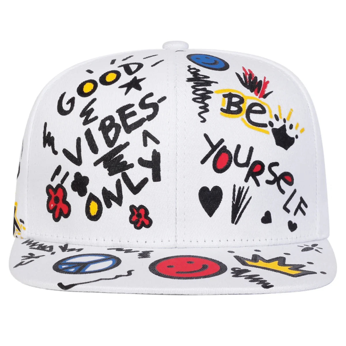 Unisex Smiling Graffiti Print Hip-hop Hats Spring Autumn Outdoor Snapback Caps