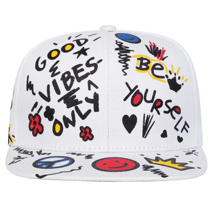 Unisex Smiling Graffiti Print Hip-hop Hats Spring Autumn Outdoor Snapback Caps