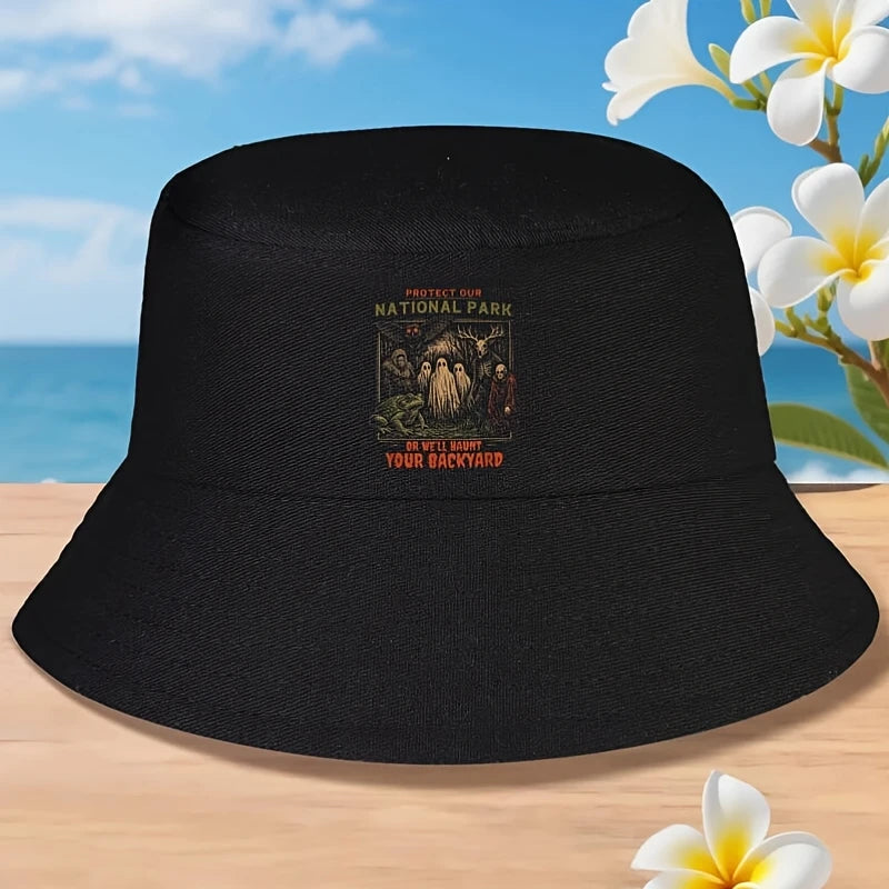 Protect National Parks Sasquatch Mothman Ghost Forest Demon Bucket Hat