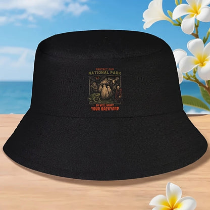 Protect National Parks Sasquatch Mothman Ghost Forest Demon Bucket Hat