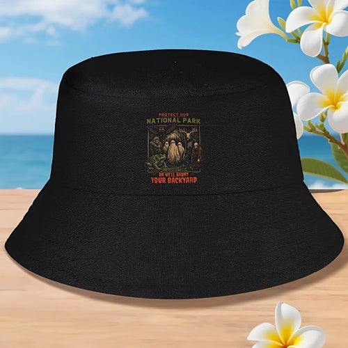 Protect National Parks Sasquatch Mothman Ghost Forest Demon Bucket Hat