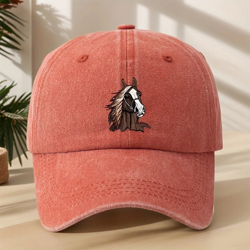 Trendy Versatile Fashion Horse Head Print Baseball Cap