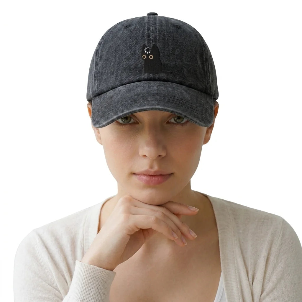 Vintage Black Owl Baseball Cap