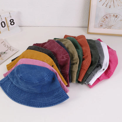 Korean Version Fashionable Rainbow-Colored Flat Eave Fisherman's Hat