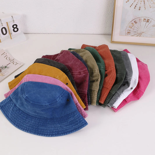 Korean Version Fashionable Rainbow-Colored Flat Eave Fisherman's Hat