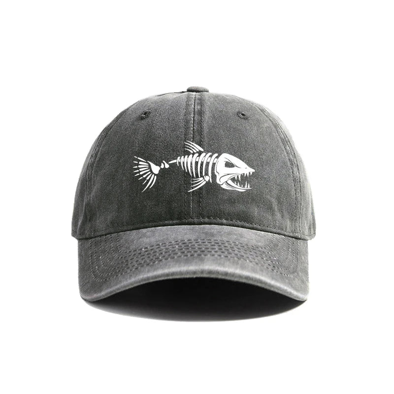 Fishbone Baseball Cap Fishing Skeleton Fish Bone