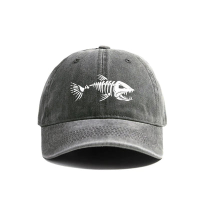 Fishbone Baseball Cap Fishing Skeleton Fish Bone