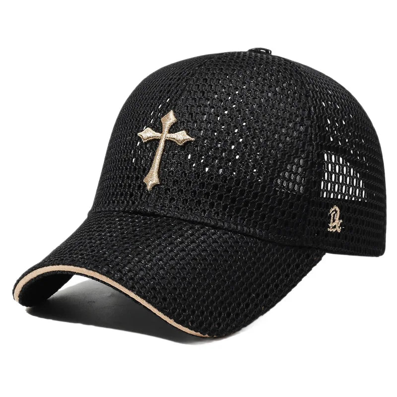 Summer Mesh Breathable Baseball Cap Star Embroidery Casual Hat Unisex