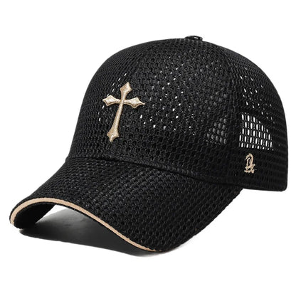 Summer Mesh Breathable Baseball Cap Star Embroidery Casual Hat Unisex
