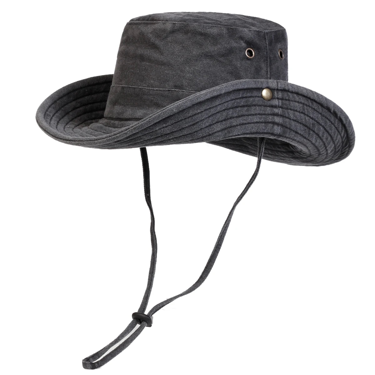 Men Big Eaved Solid color Washed Bucket Hats Fishermen Caps