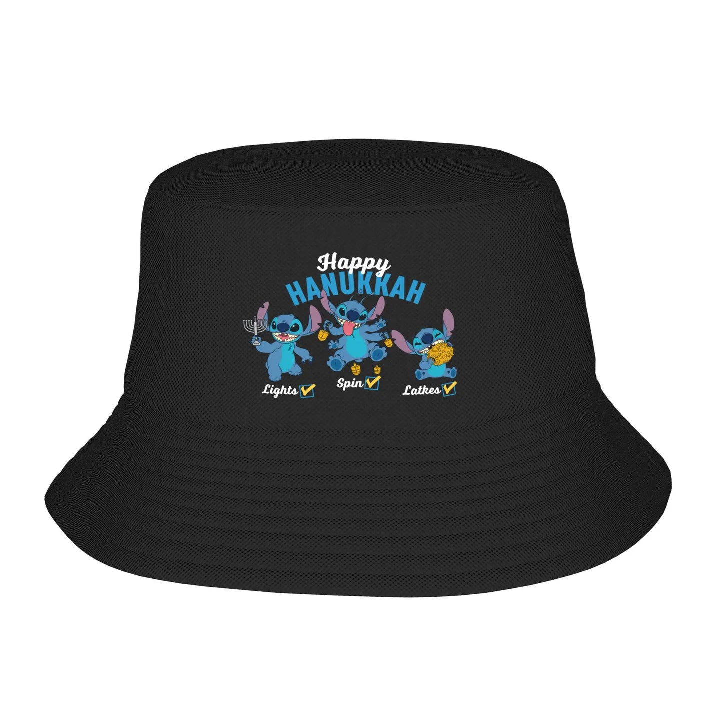 Unisex Bucket Hat Lilo And Stitch Christmas Summer Travel Headwear