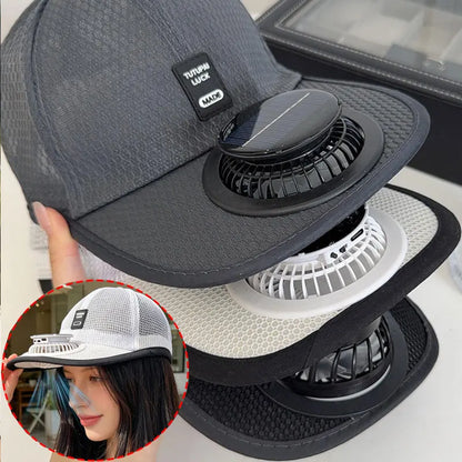 Summer Breathable Mesh Cap Solar Fan Cap Baseball Cap