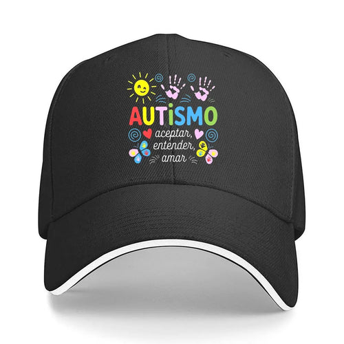 Autismo Colorful Handprints Sun Hearts Sandwich Baseball Cap