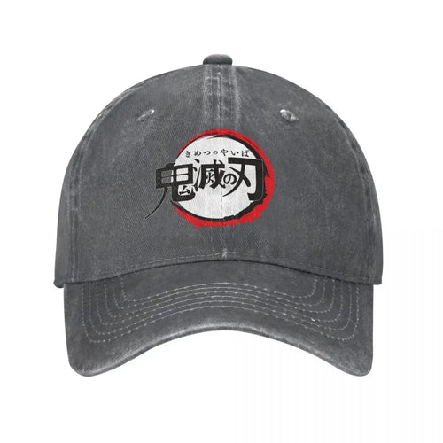 Demon Slayer Anime Baseball Caps Fashion Distressed Washed Cap Men Women