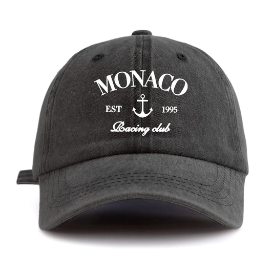 MONACO Print Washed Baseball Cap For Adults