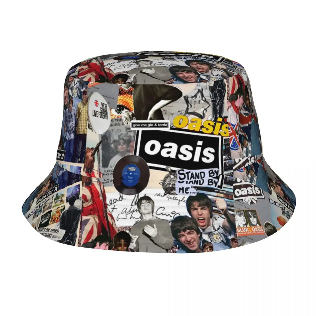 Streetwear O-Oasis Rock Collage Bucket Hats Teen Lightweight Outdoor