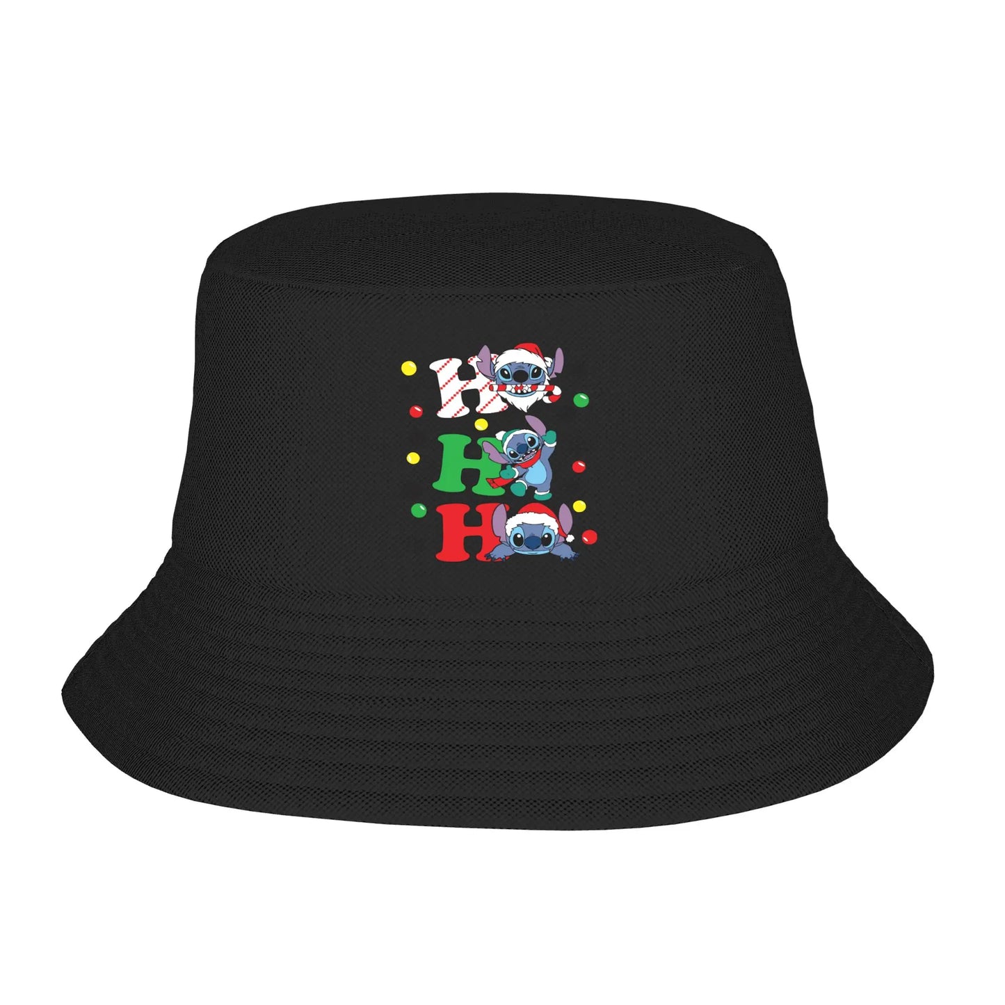 Unisex Bucket Hat Lilo And Stitch Christmas Summer Travel Headwear